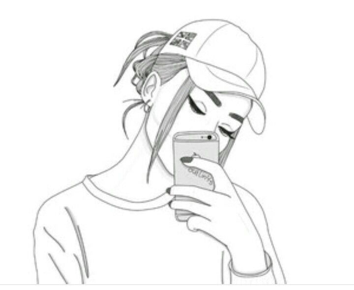 720x591 Tumblr Outlines Tumblr Outlines, Drawings And Girl