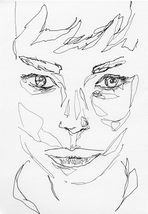 500x722 Drawing Art Face Draw Portrait Artist Study Line Ink Sketch Woman