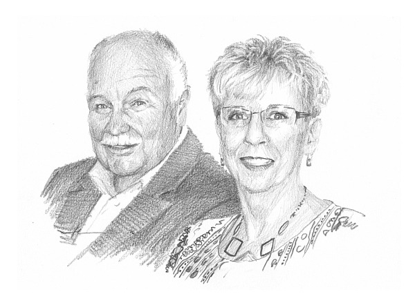 600x436 Retired Couple Pencil Portrait Mike Theuer