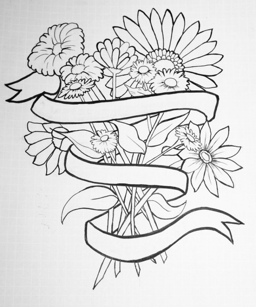 856x1024 Tumblr Flower Sketches