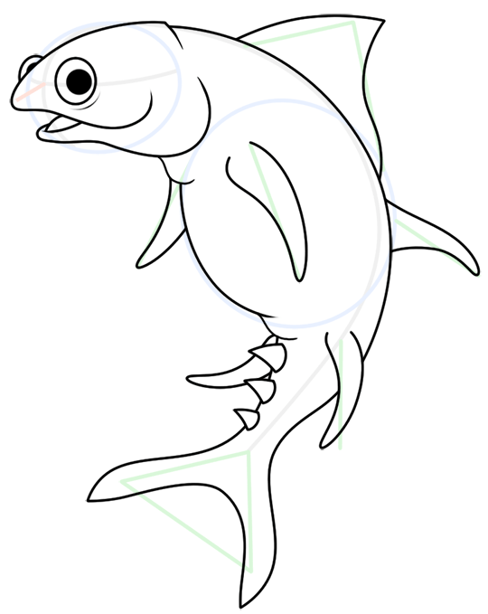 540x679 How To Draw A Fish Cartoon