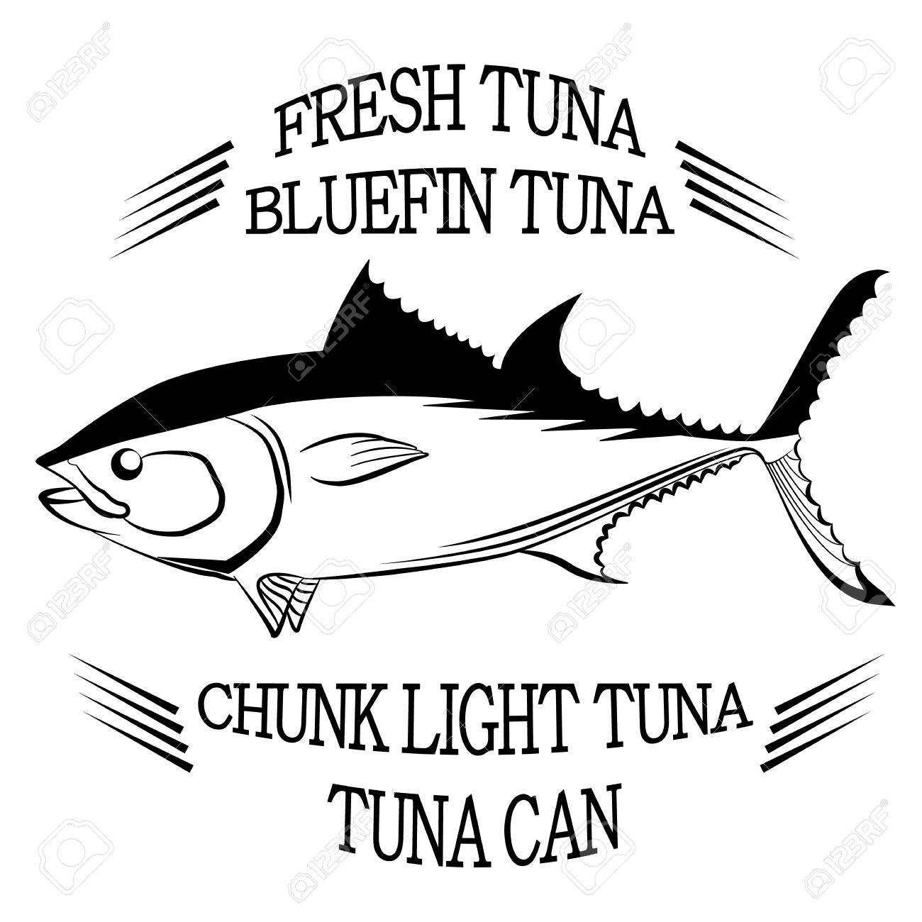 1300x1300 Tuna Fish Symbol On White Background,vector. Painting Beautiful