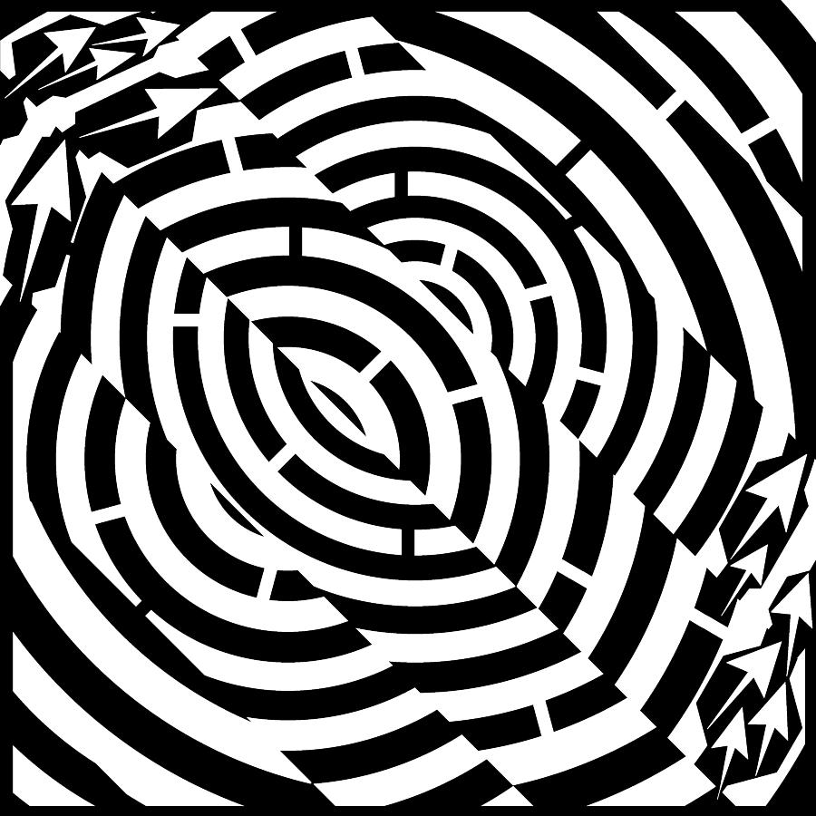 900x900 Double Diagonal Tunnel Maze Drawing By Yonatan Frimer Maze Artist