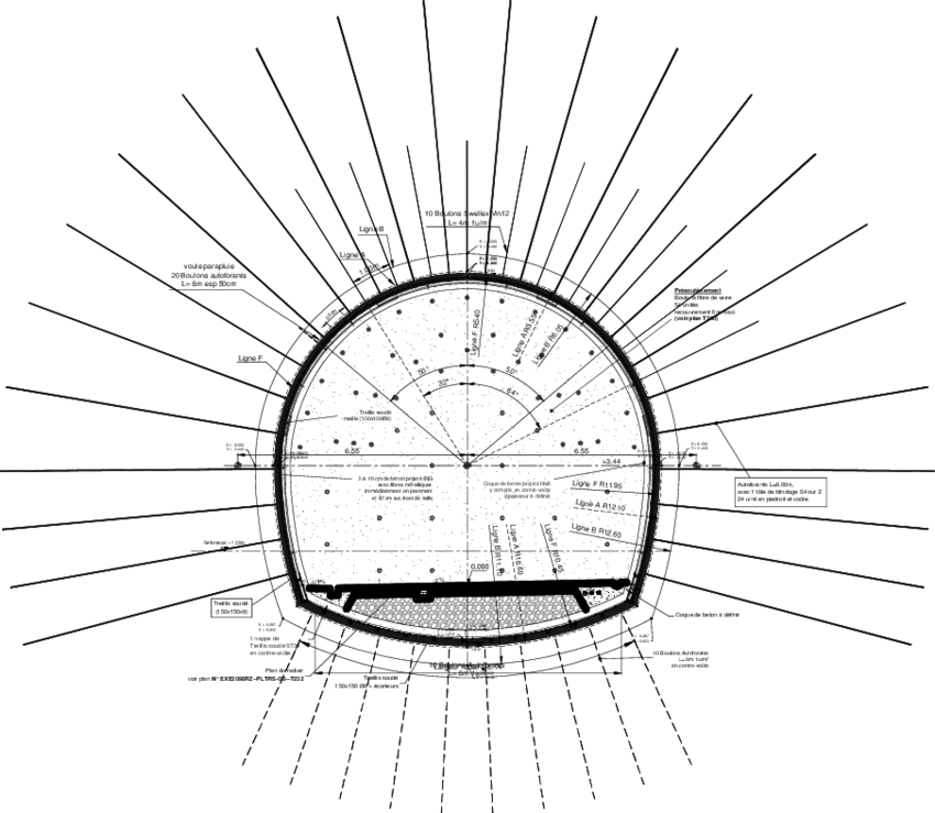 850x739 Tunnel Cross Section (P7.3) Showing The Excavation Support System