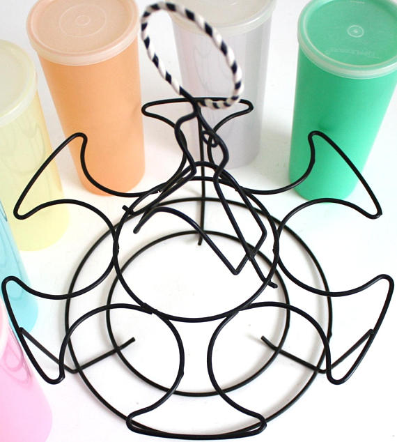 570x634 Tupperware Wire Cup Carrier Tupper Seal Millionaire Line 107