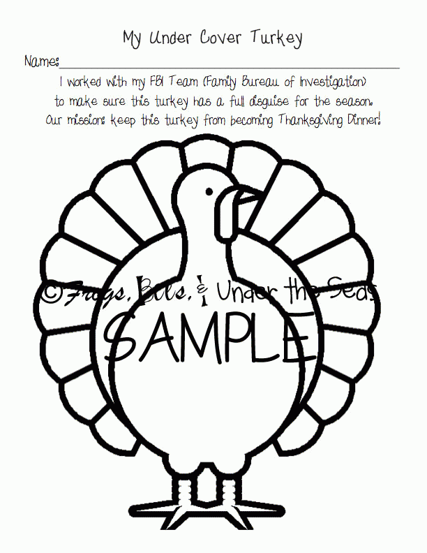 612x792 Turkey Drawing Template