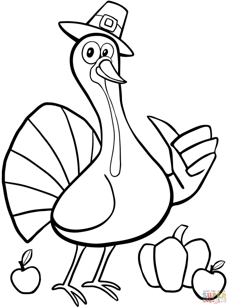 767x1024 Cool Thanksgiving Turkey Coloring Page Free Printable Coloring