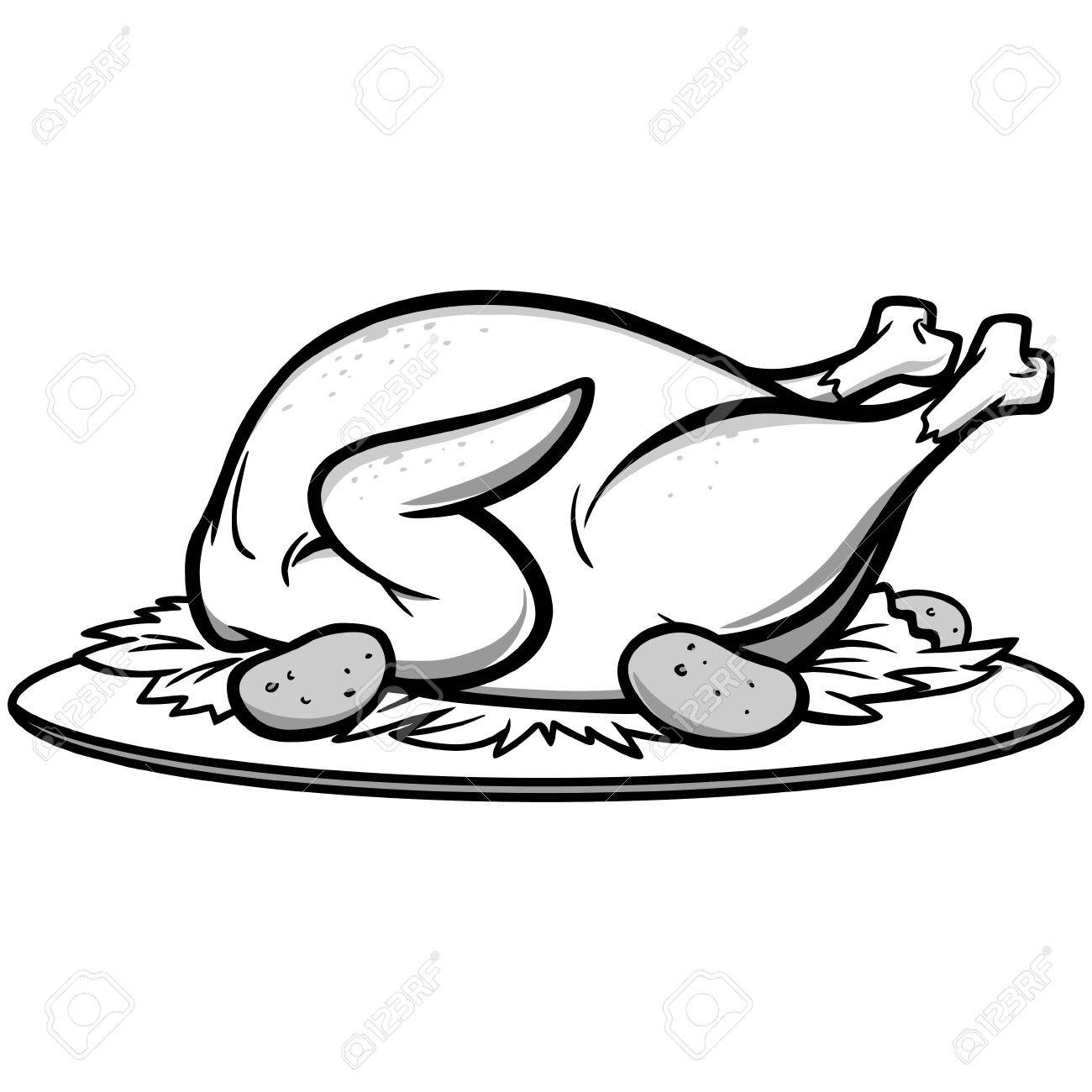 1300x1300 Roast Turkey Dinner Illustration Royalty Free Cliparts, Vectors