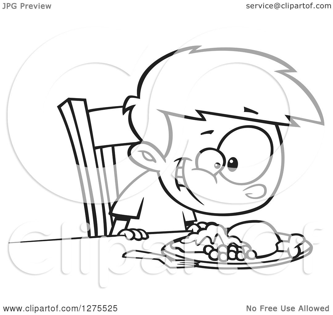 1080x1024 Cartoon Clipart Of A Black And White Happy Boy Smiling Down