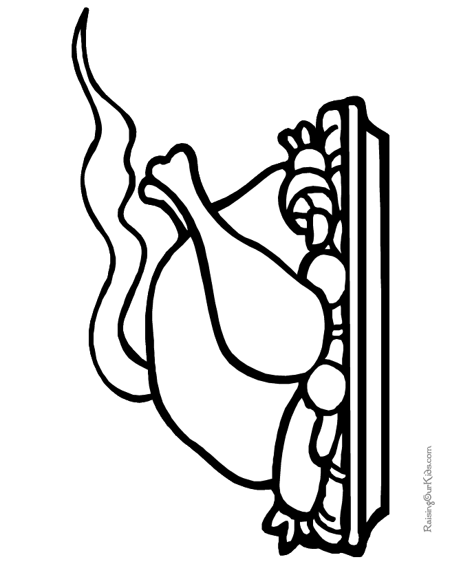 670x820 Turkey Dinner Thanksgiving Coloring Pages 018