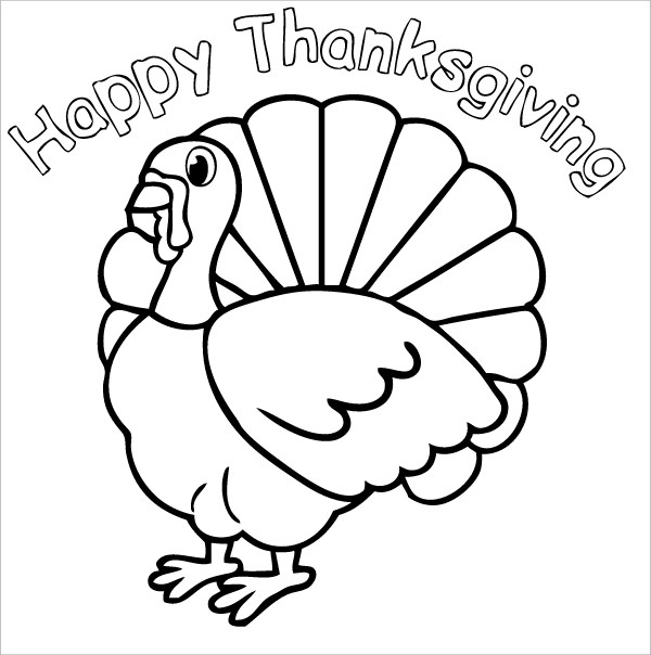 600x604 Turkey Drawing Template