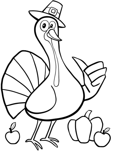 359x480 Cool Thanksgiving Turkey Coloring Page Free Printable Coloring Pages
