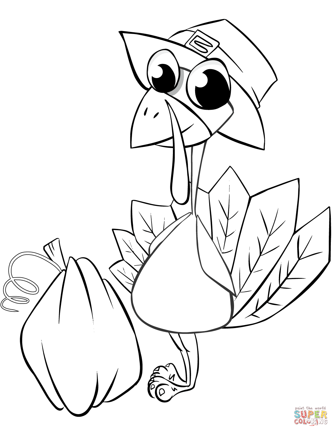 1159x1500 Thanksgiving Turkey With Pumpkin Coloring Page Free Printable