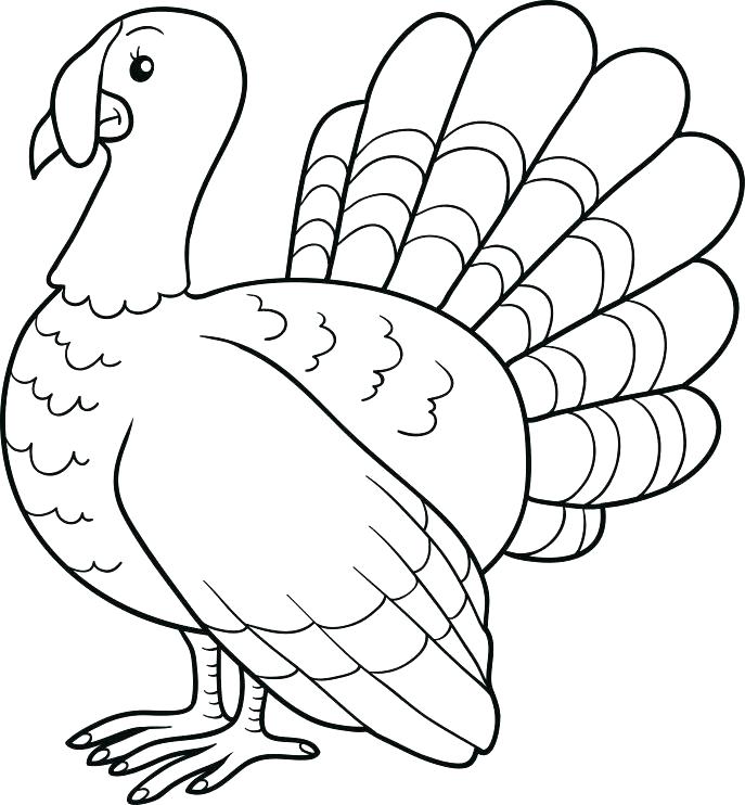 687x742 Coloring Pictures Of A Turkey Joandco.co