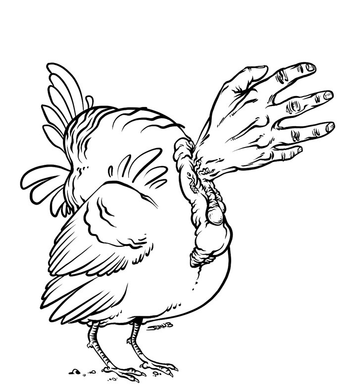 693x790 Turkey Drawing Template