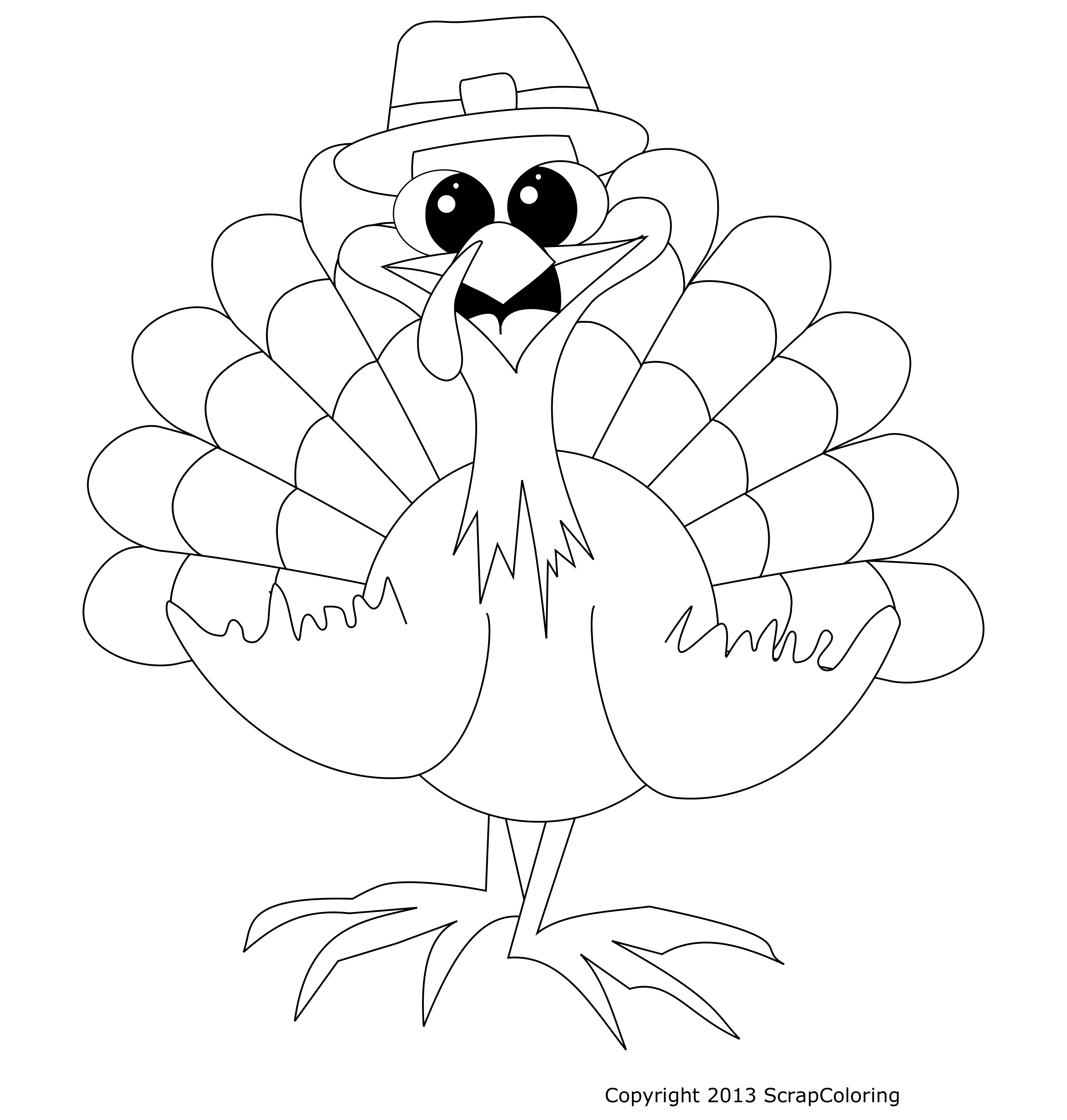 3600x3780 Thanksgiving Turkey Coloring Page