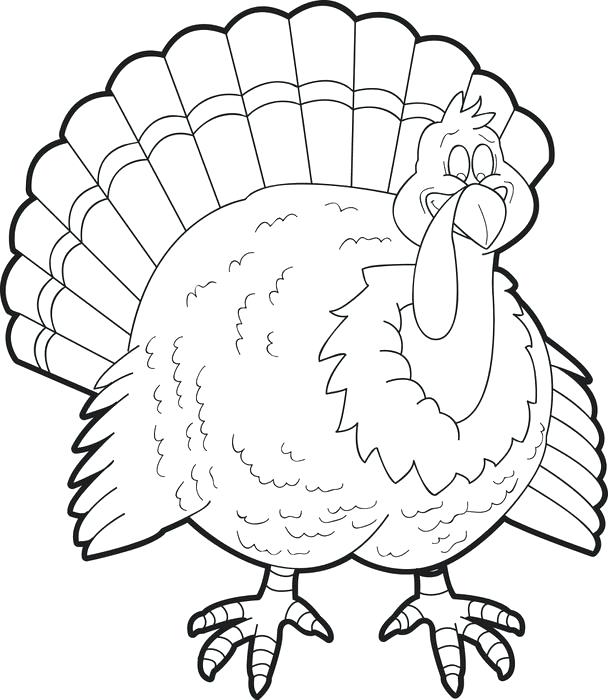608x700 Cartoon Turkey Coloring Page Free Printable For Kids 4 Christian