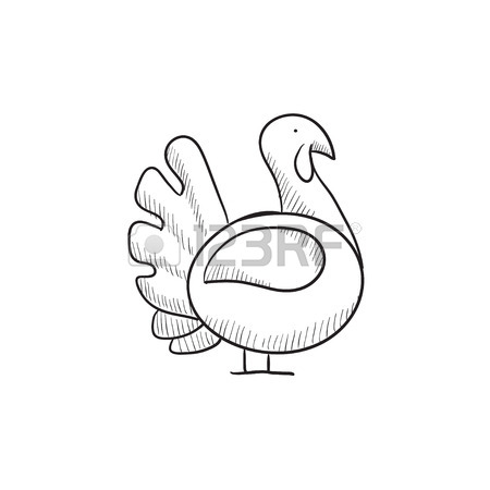 450x450 Turkey Sketch Icon For Web, Mobile And Infographics. Hand Drawn