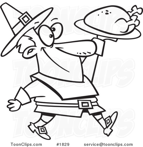 581x600 Cartoon Blacknd White Line Drawing Of Pilgrim Guy Carrying