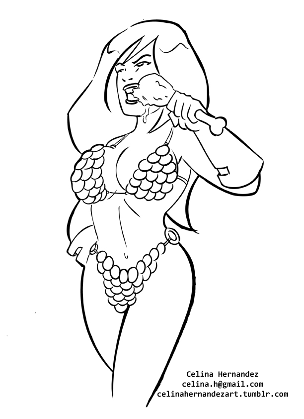 612x842 Gnawing A Turkey Leg By Chibicelina