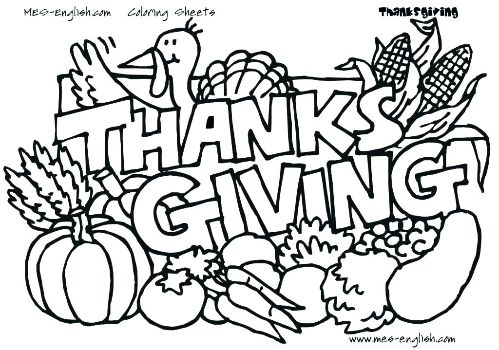 1024x719 Thanksgiving Day Coloring Pages Ndreds Of For Kids Line Drawings