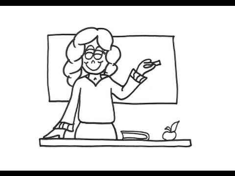 480x360 How To Draw School Teacher Cartoon Drawing For Kids Step By Step