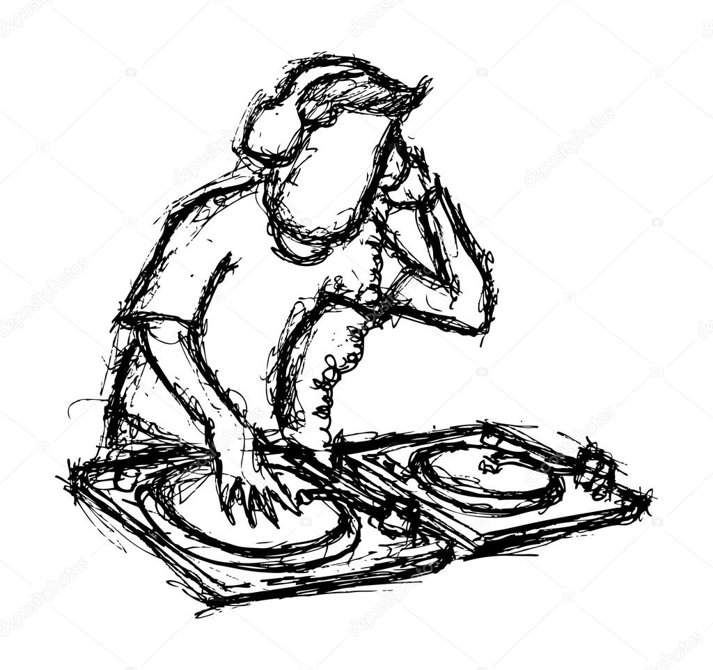 1024x962 Dj Playing Turntable Stock Vector Mhatzapa