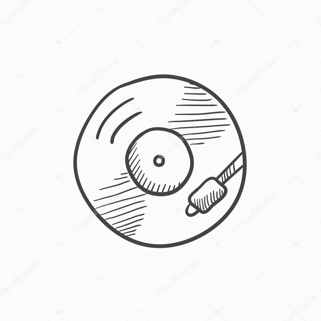 1024x1024 Turntable Sketch Icon. Stock Vector Rastudio