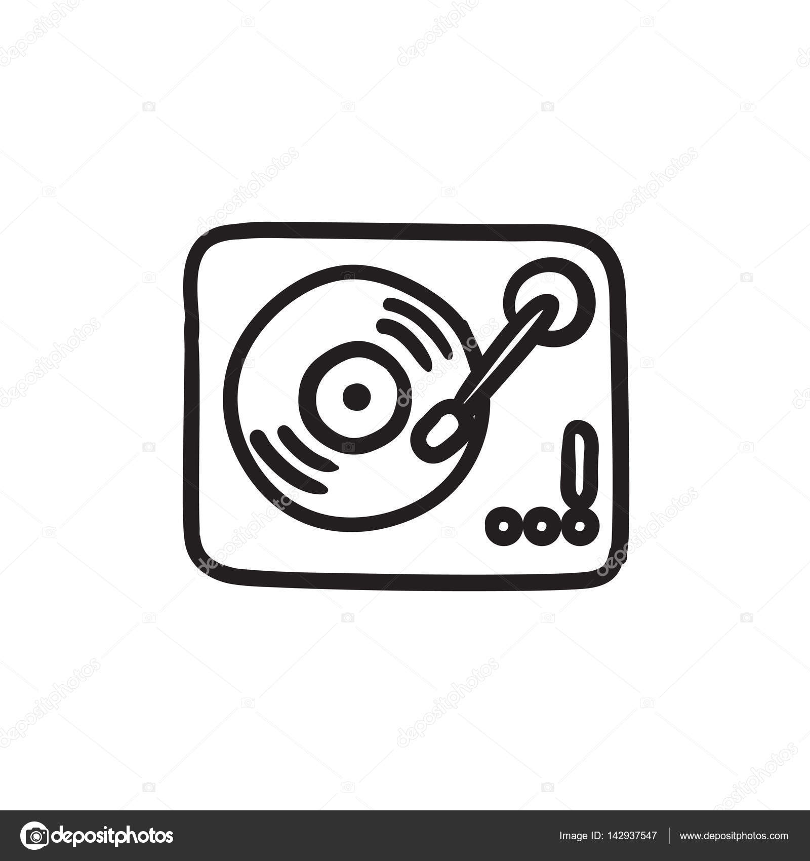 1600x1700 Turntable Sketch Icon. Stock Vector Rastudio