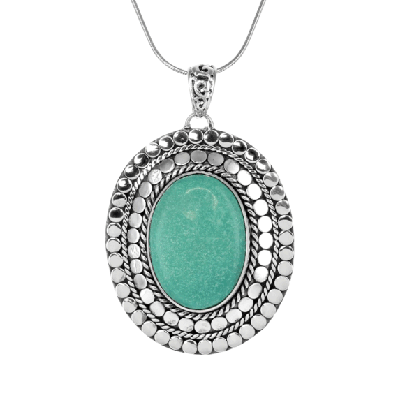 570x570 Oval Pendant With Silver Detail Setting