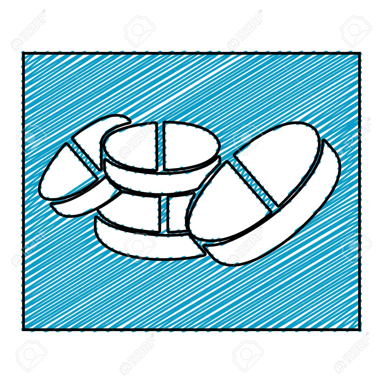 1300x1300 Color Pencil Drawing Square Frame With Pills Icon Vector