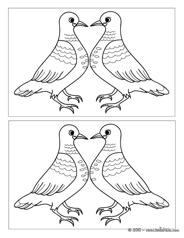 635x820 Turtle Dove Coloring Page Find The Differences Online Games Heart