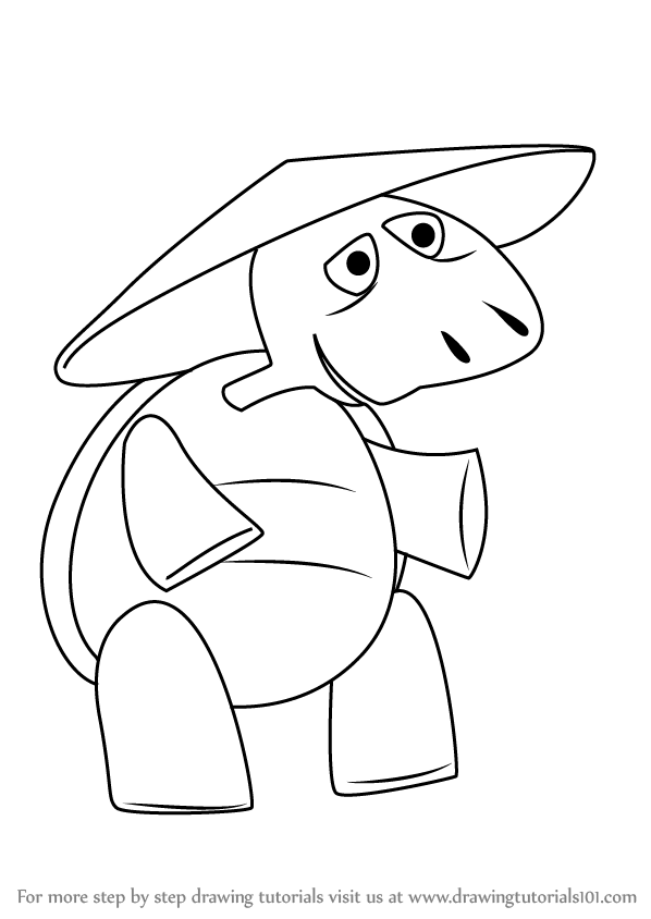 598x844 Learn How To Draw Dr. Turtle From Skunk Fu! (Skunk Fu!) Step By