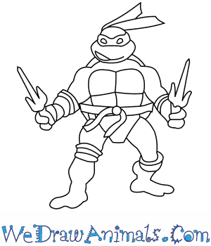 300x350 Drawing Ninja Turtles Tags Drawing Ninja Turtle How To Draw