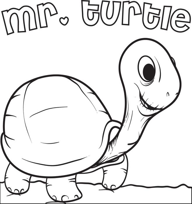 659x700 Free, Printable Mr. Turtle Coloring Page For Kids