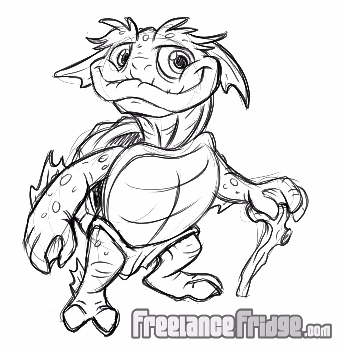 1178x1197 Wise Old Turtle Creature Concepts Freelance Fridge Illustration