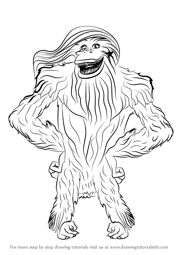 596x842 Learn How To Draw Female Kong From Ice Age (Ice Age) Step By Step