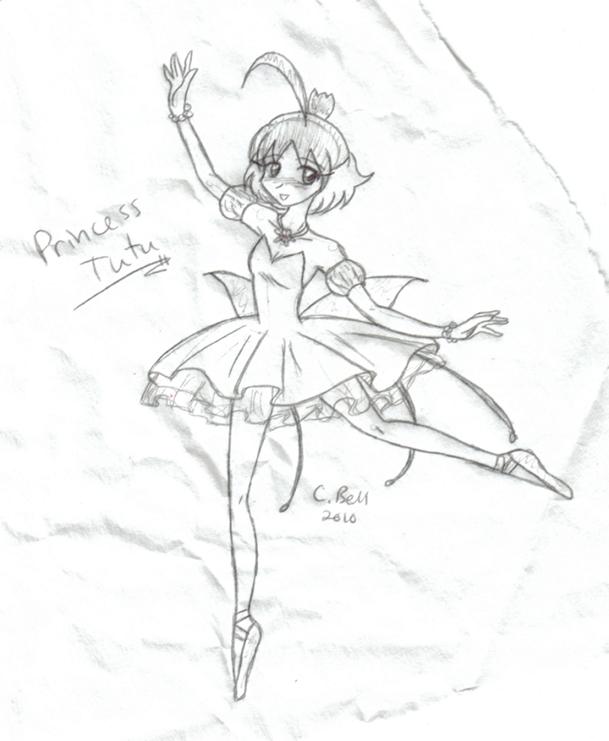 609x741 Princess Tutu Pen Sketch By Keeperofcoffins
