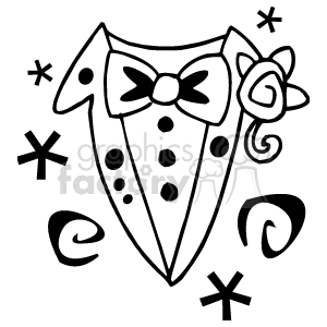300x300 Royalty Free Tux With A Red Rose 146236 Vector Clip Art Image