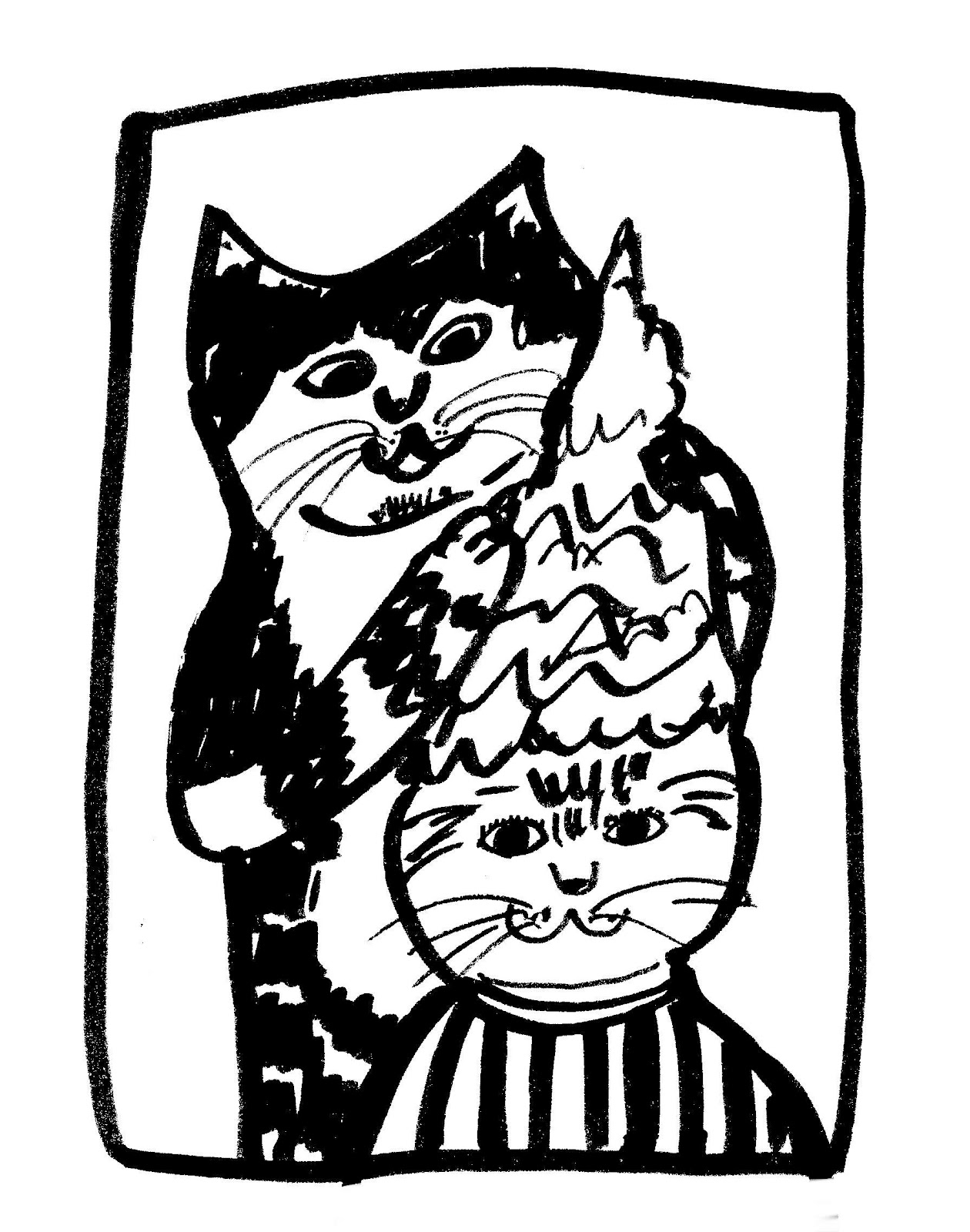 1260x1600 T Shirt Design Drawing. Cat Beauty Salon