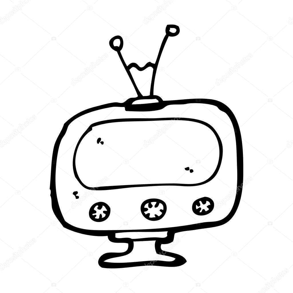 1024x1024 Retro Tv Cartoon Stock Vector Lineartestpilot