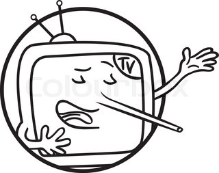 320x253 Cartoon Character Of Man With Tv Head Stock Vector Colourbox