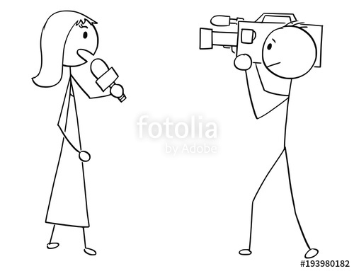500x383 Cartoon Stick Man Drawing Illustration Of Tv Or Television News