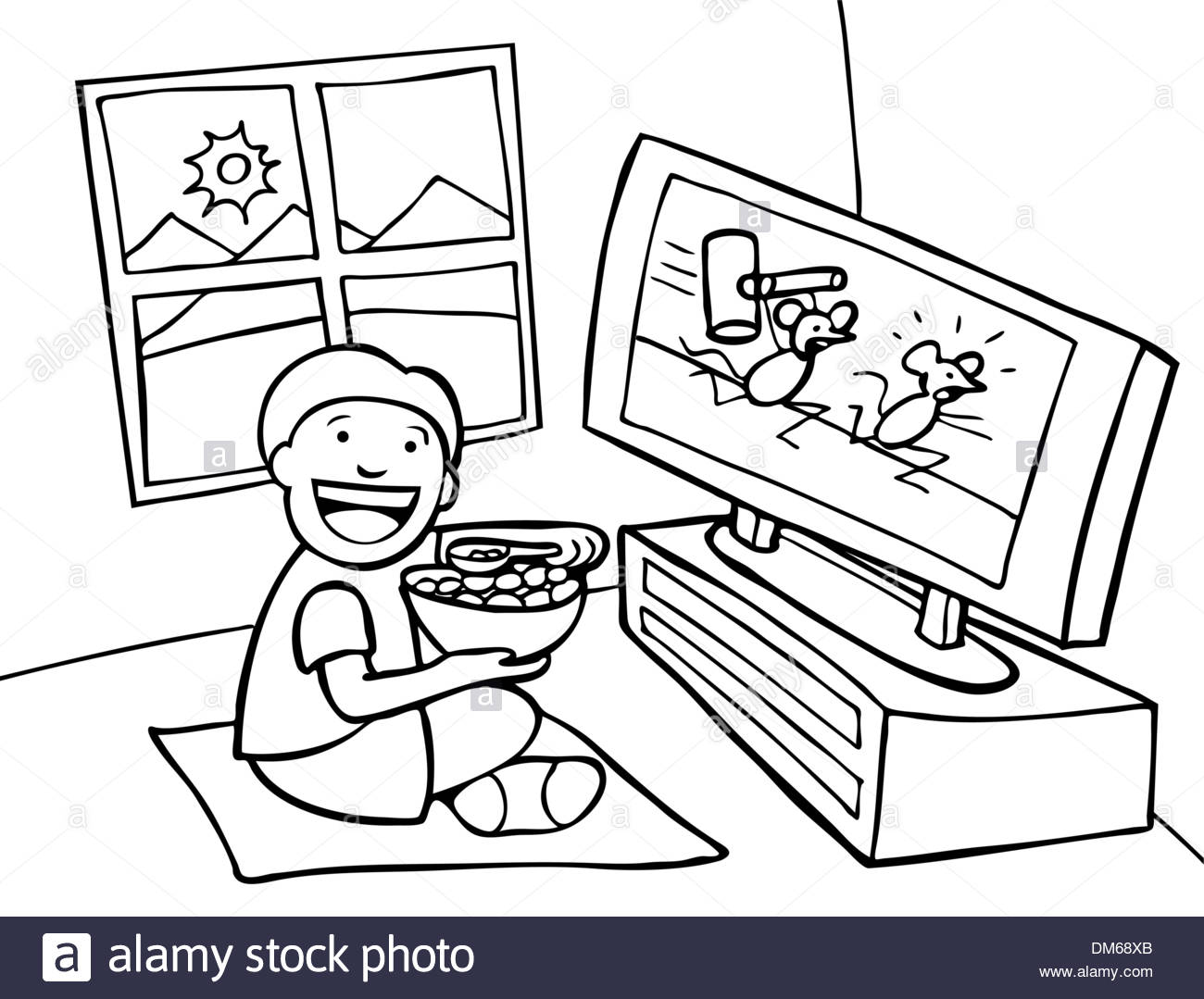 1300x1079 Kid Watching Tv