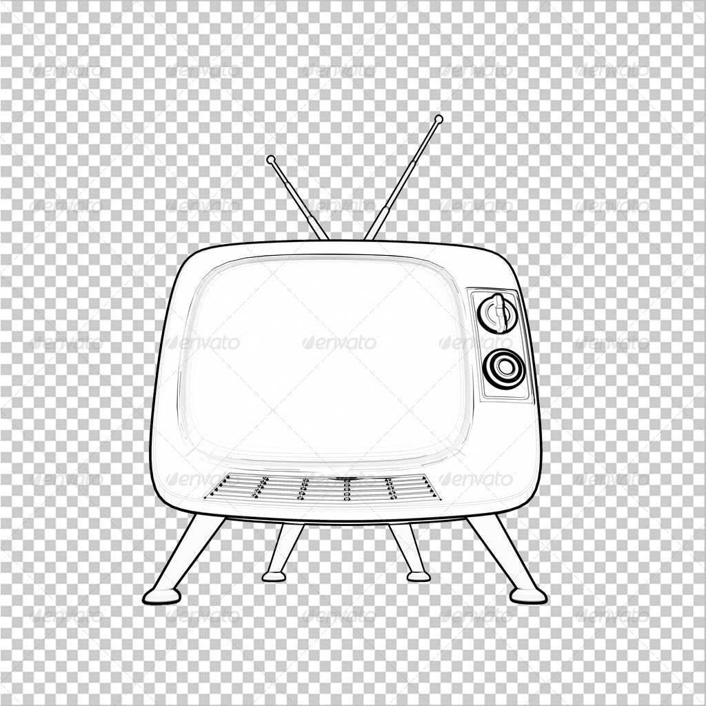 1024x1024 Contour Line Render Of Classic Tv By Lgtaegi Graphicriver