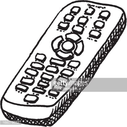 413x415 Remote Control Tv Sketch Premium Clipart