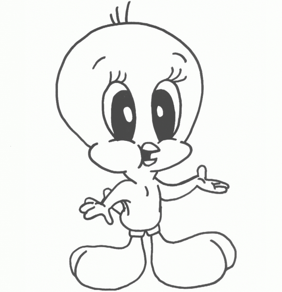 989x1024 Cartoon Images To Draw With Colour How To Draw Tweety Stepstep