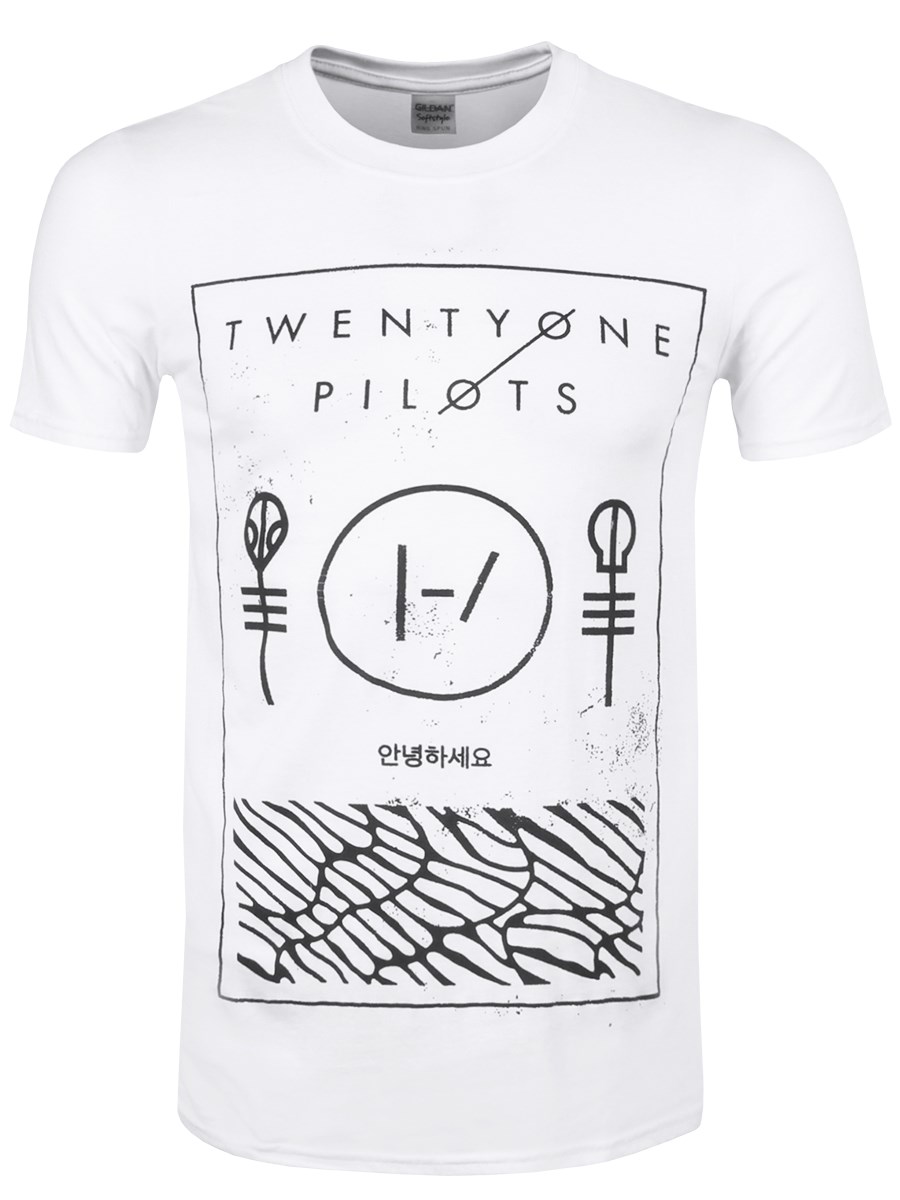 900x1200 Twenty One Pilots Thin Line Box Men's White T Shirt