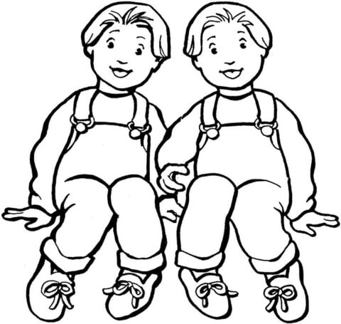 480x455 Boys Twins Coloring Page Free Printable Coloring Pages