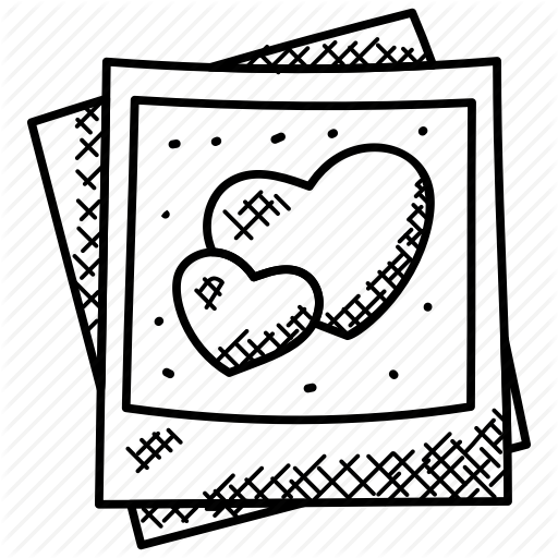 512x512 Drawing Hearts, Frame, Hand Drawn Hearts, Papers, Twin Hearts Icon